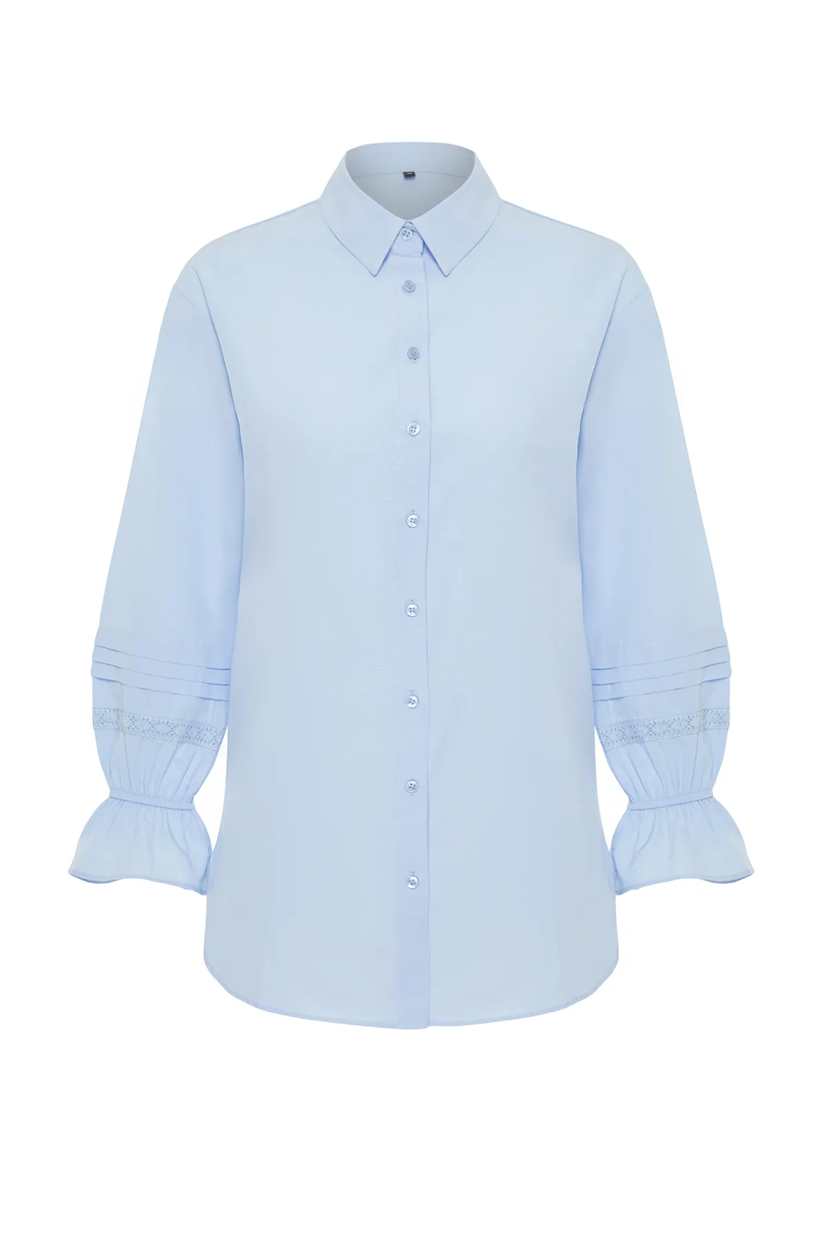 Trendyol Modest  Hellblaue Spitze/Mesh/Mesh, reguläre Terrycotton-Leinwandbindung TCTSS23TG00033