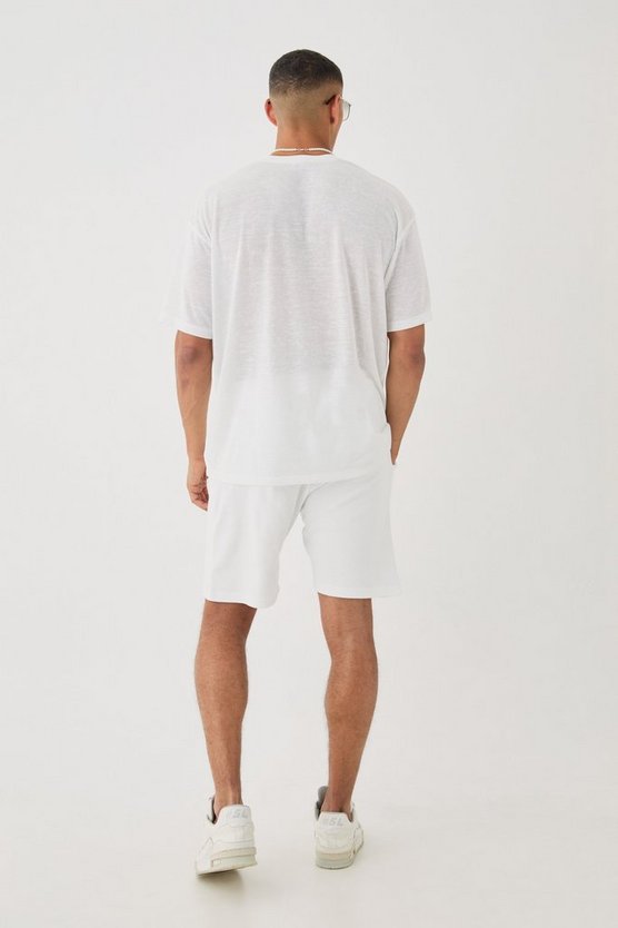 Oversize Mesh T-Shirt mit Limited 3D Stickerei