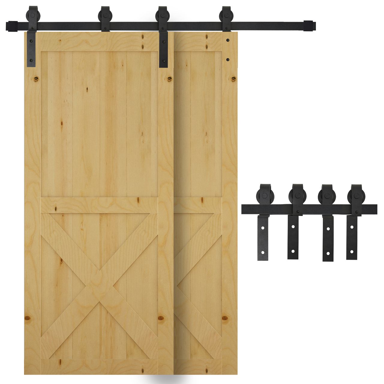 HOMCOM Schiebetürsystem mit Laufschiene