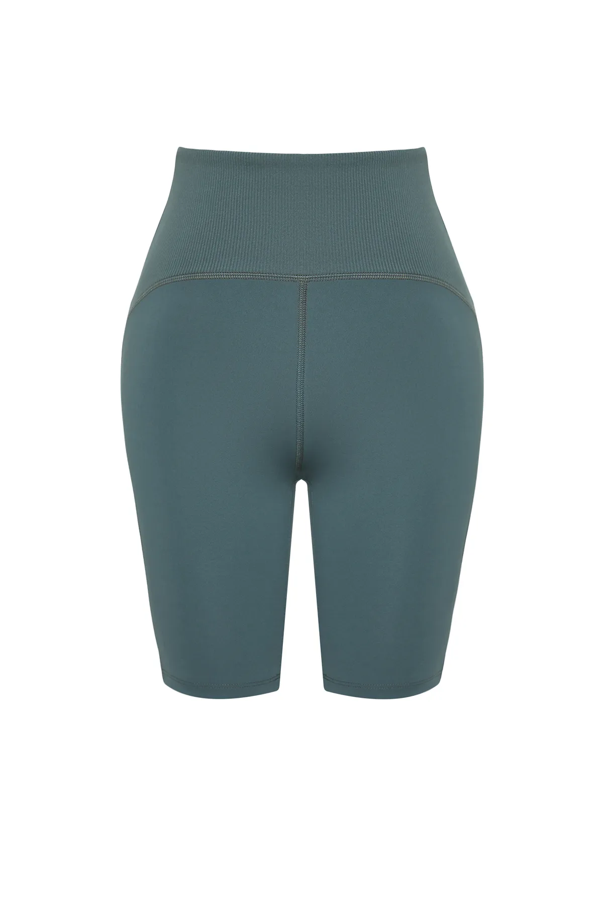 Trendyol Collection  Khakifarbene, matte Recovery-Stoff-Reflektor-Druck-Strick-Sport-Biker/Radfahrer/kurze Leggings THMSS24TY00006