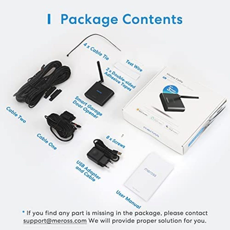 Meross Meross Smart WiFi Garage Door Opener (3 doors) - Garagentor Öffner Smart-Home-Steuerelement
