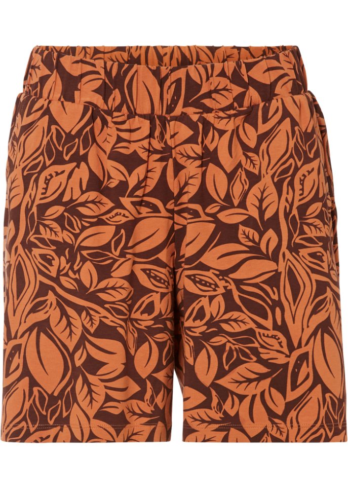 Bedruckte Jersey-Shorts mit Taschen und Bequembund