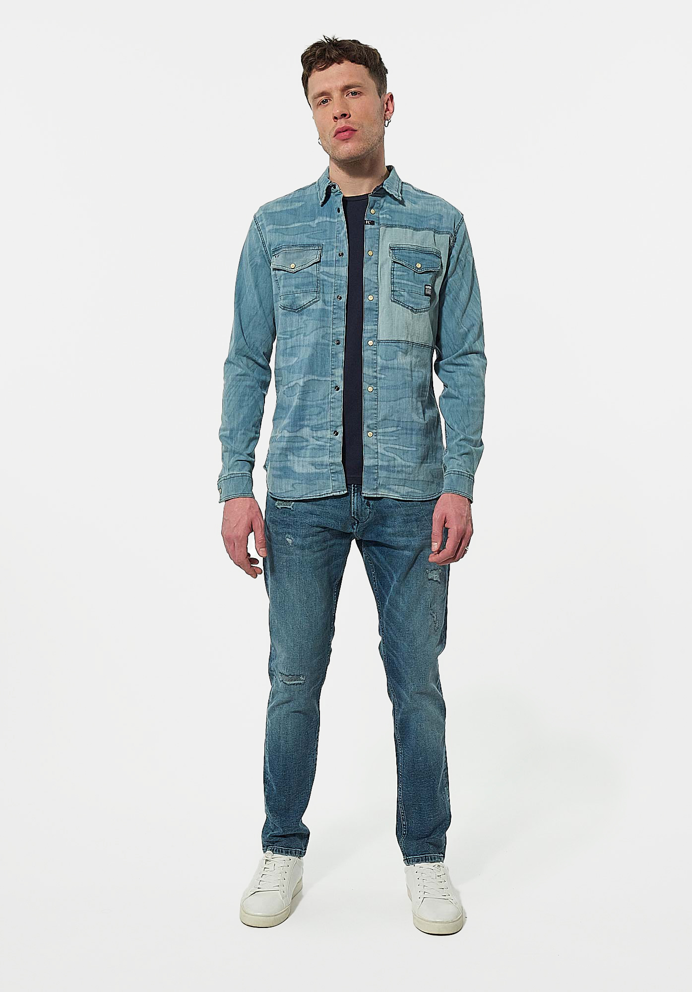 AERO  Chemise en jean camouflage Homme