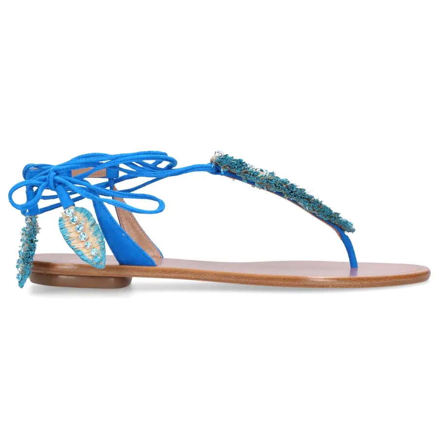 Aquazzura - Sandalen ISLA Veloursleder - blau