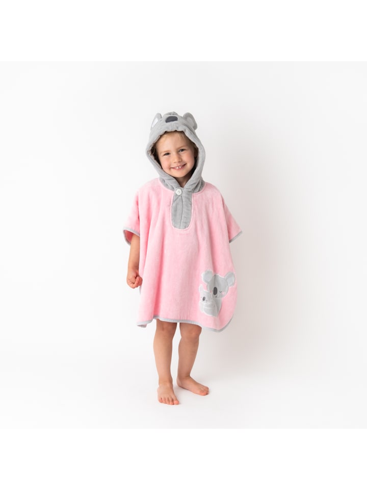 Schlummersack Frottee Badeponcho in Rosa-Weiß günstig kaufen