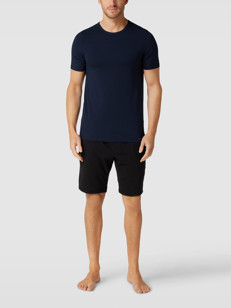 T-Shirt mit Label-Detail im 2er-Pack Modell 'Cotton Essentials' in dunkelblau