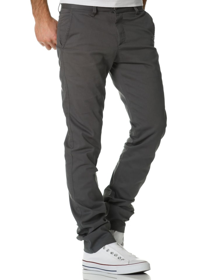 Amaci&Sons Slim Fit Chino mit Stretch WASHINGTON in Dunkelgrau günstig kaufen
