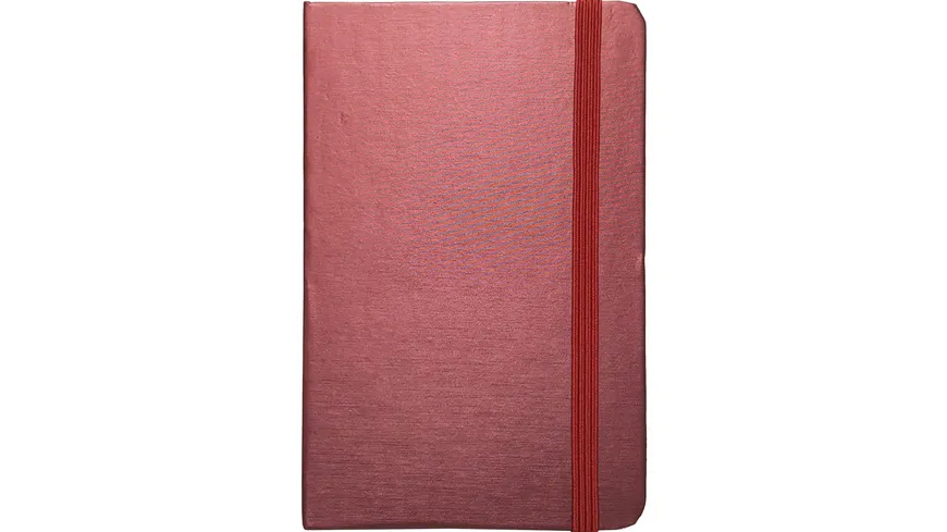 PAPERZONE Notizbuch Metallic liniert 9x14cm rot