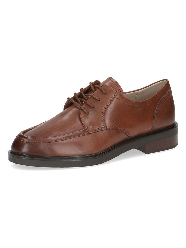Caprice Leder-Schnürschuhe in Hellbraun günstig kaufen