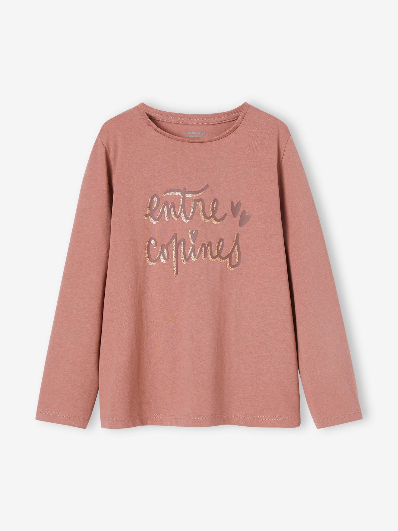 Tee-shirt à message Basics fille bronze