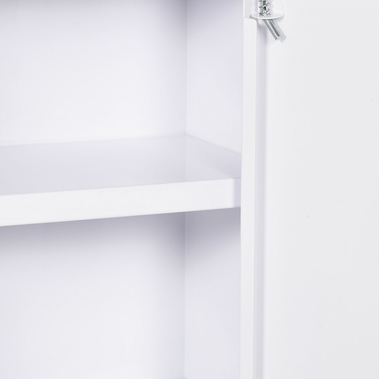 kleankin Medizinschrank, Apothekerschrank mit 3 Schichten, 2 Schlüsseln, Stahl