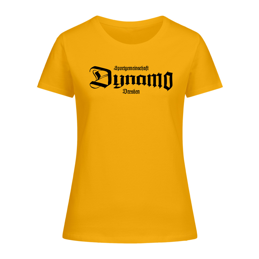 Damen T-Shirt old school gelb
