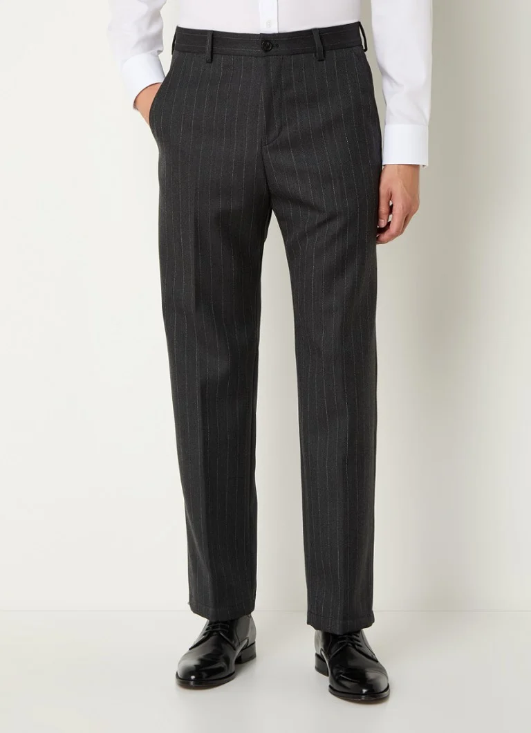 Strellson Joe slim fit virgin wool trousers with pinstripe