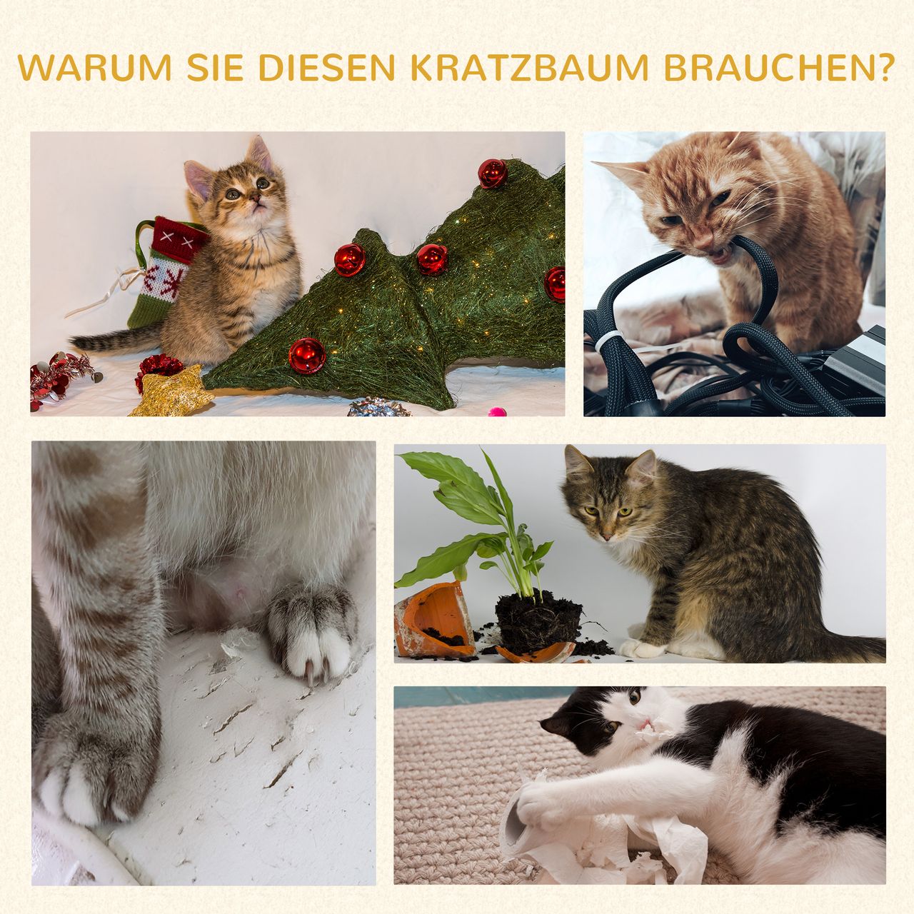 PawHut Kratzbaum 83H cm Kletterbaum Katzenbaum mit Katzenhöhle Kratzbrett Grau