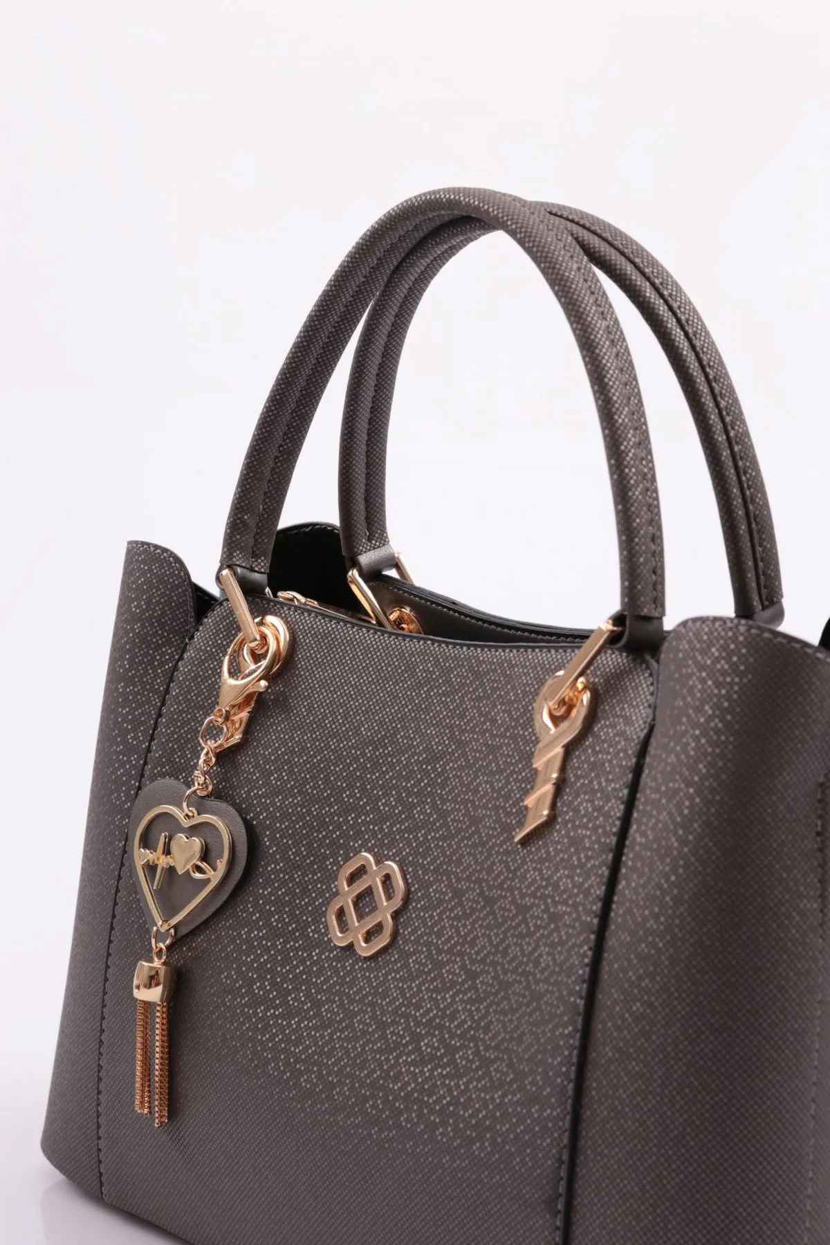 DGN  Schulter- und Handtasche für Damen Modell 3267 mit Mosaikmuster in Platin
