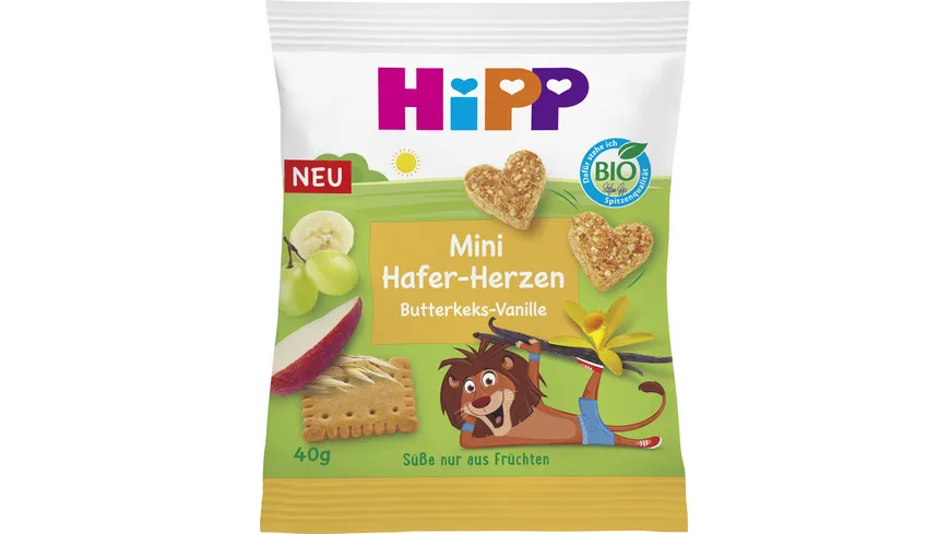 Hipp Mini Hafer-Herzen Butterkeks-Vanille 40 g