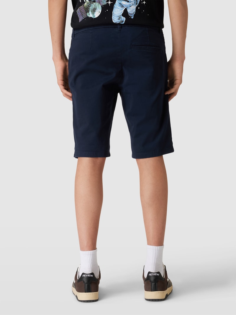 Slim Fit Chino-Shorts mit Eingrifftaschen in dunkelblau