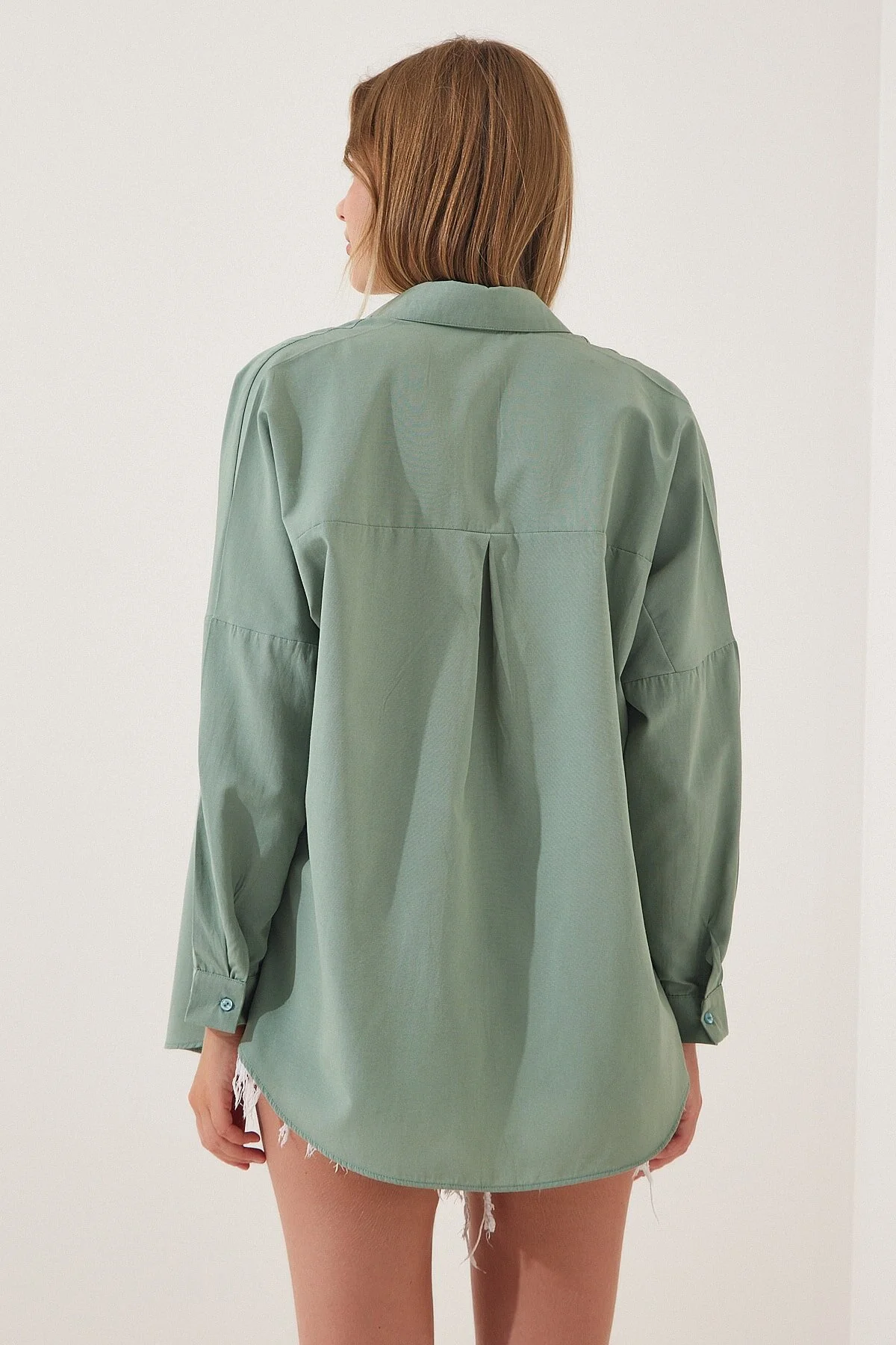 Happiness İstanbul  Hemd - Grün - Oversized