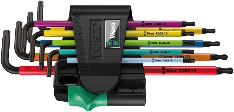 Wera 05073599001 967 SPKL/9 Bo Set chei Torx L multicolore, 9 piese, Blacklaser
