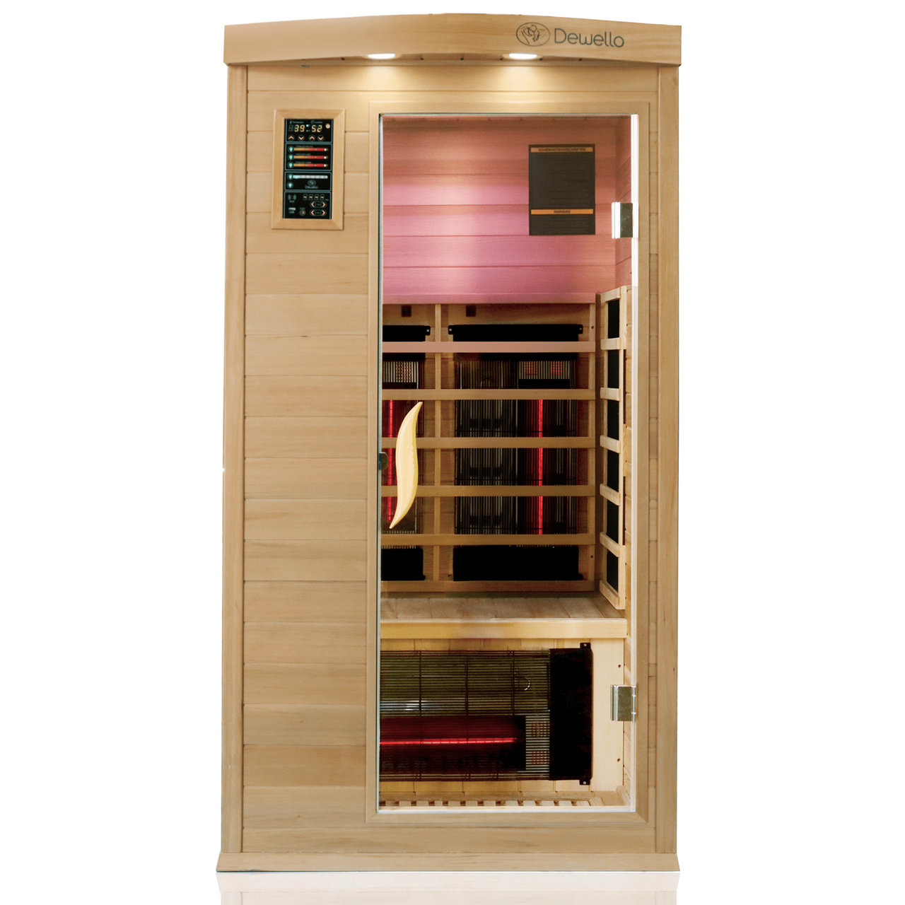 TroniTechnik Dewello® Infrarotkabine Pierson Pro 100x100 für 1 Person, Hemlockholz & Zeder, 3 DUO-Vollspektrum
