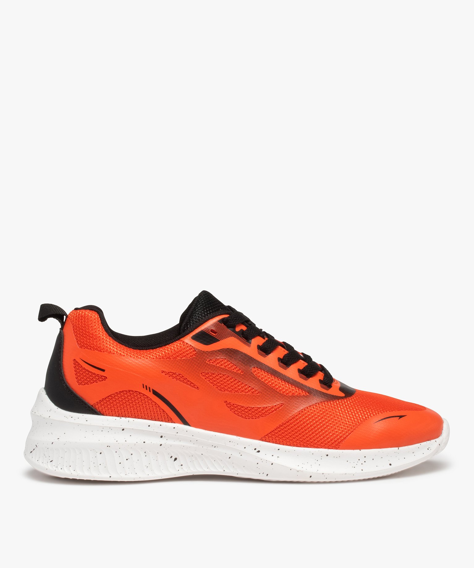 Baskets homme running fluo avec semelle mouchetée orange | GEMO