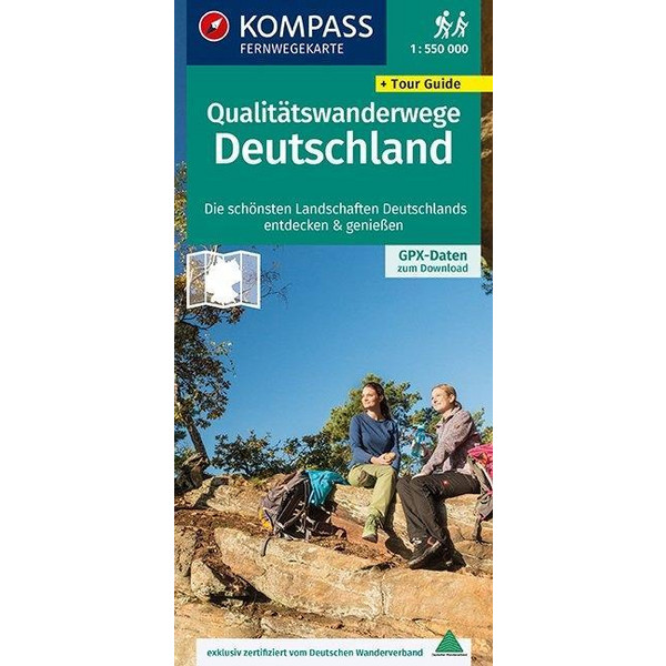 KOMPASS Fernwegekarte Qualitätswanderwege 1:550 000 - Wanderkarte
