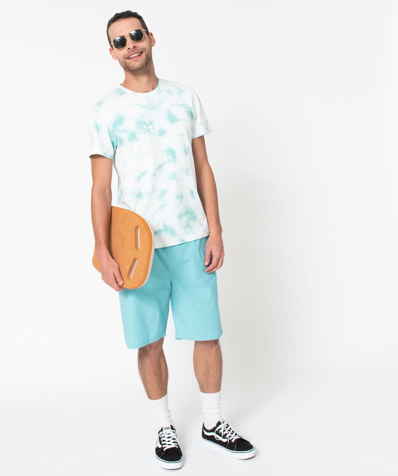 Tee-shirt à manches courtes coloris tie and dye homme bleu | GEMO