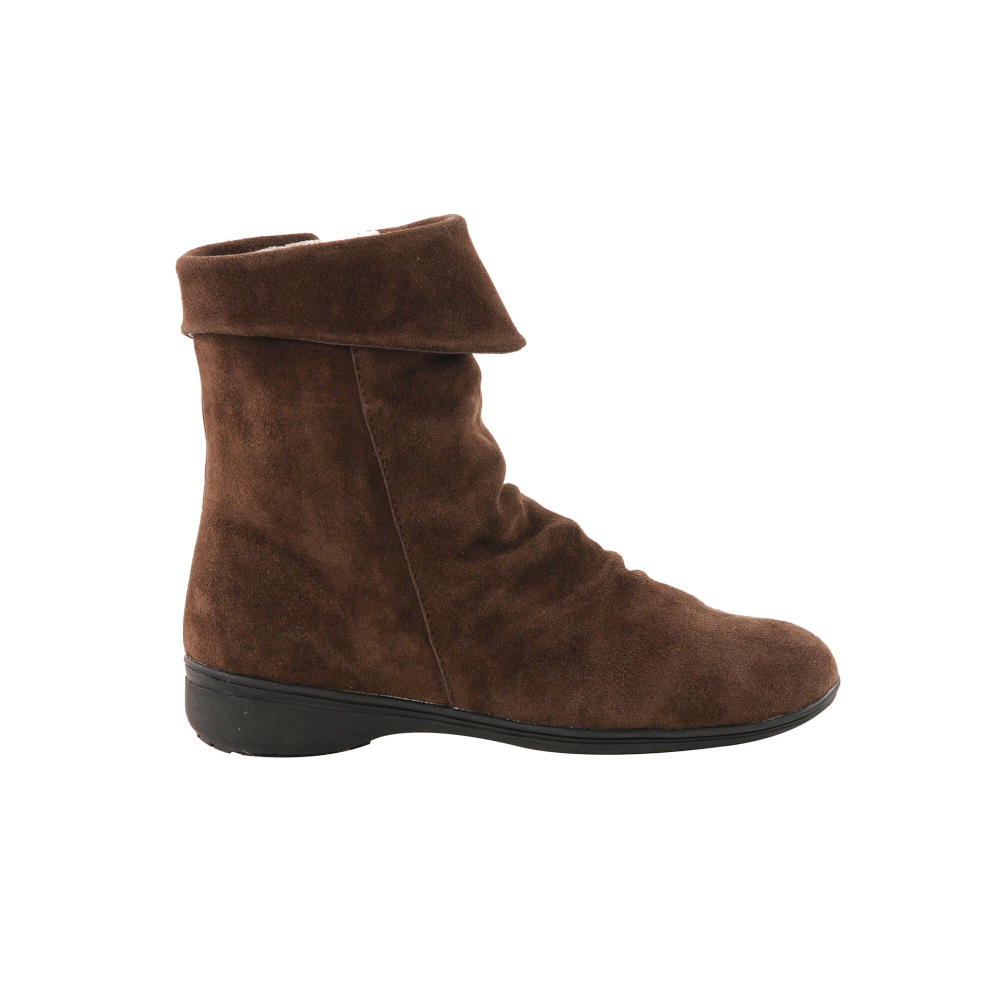 Boots fourrées en croûte de cuir
