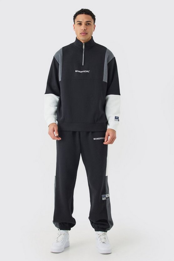 Man Official Colorblock Trainingsanzug mit Reißverschluss