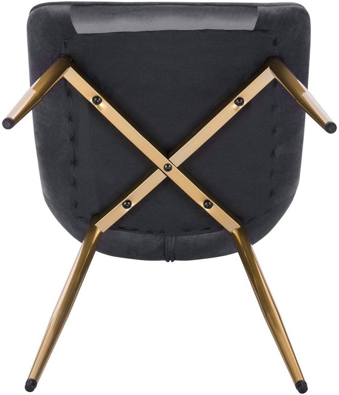 Woltu 4-Fußstuhl (2er-Set), Esszimmerstuhl Sessel, Metall Gold Beine
