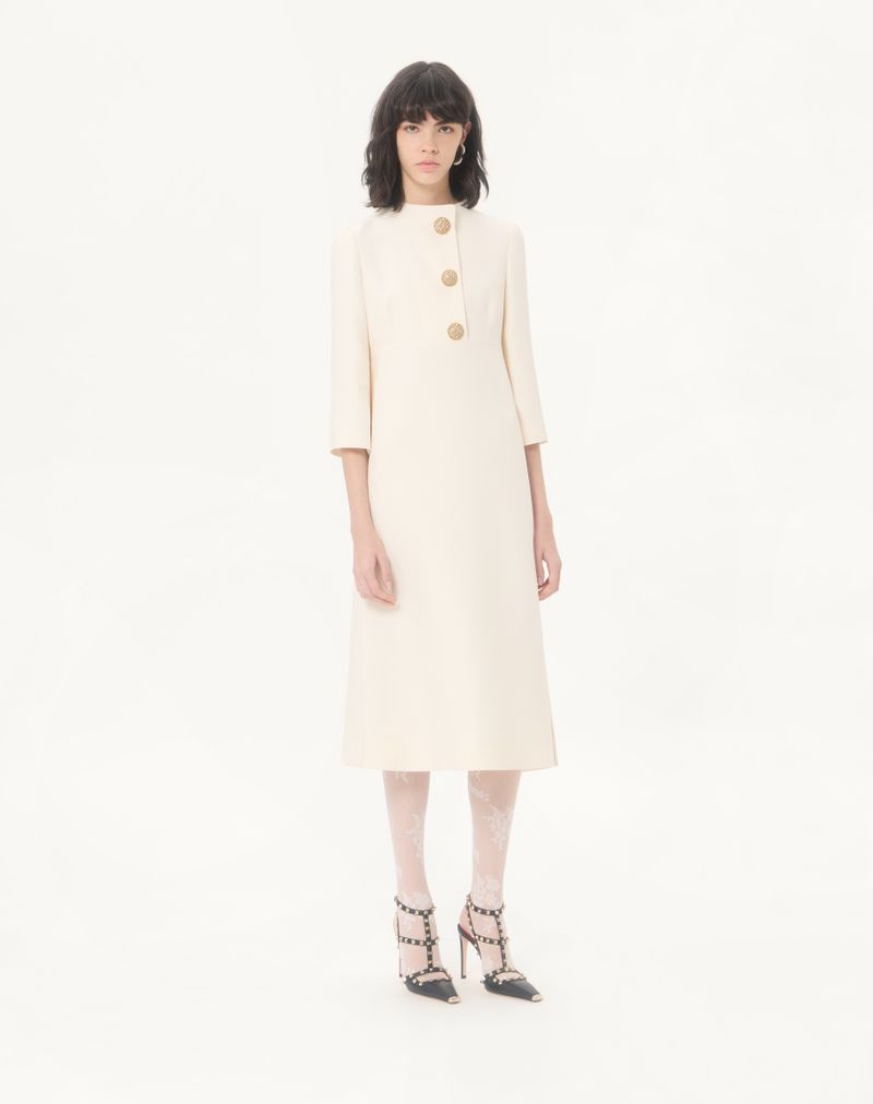Vestido midi de crepe de alta costura