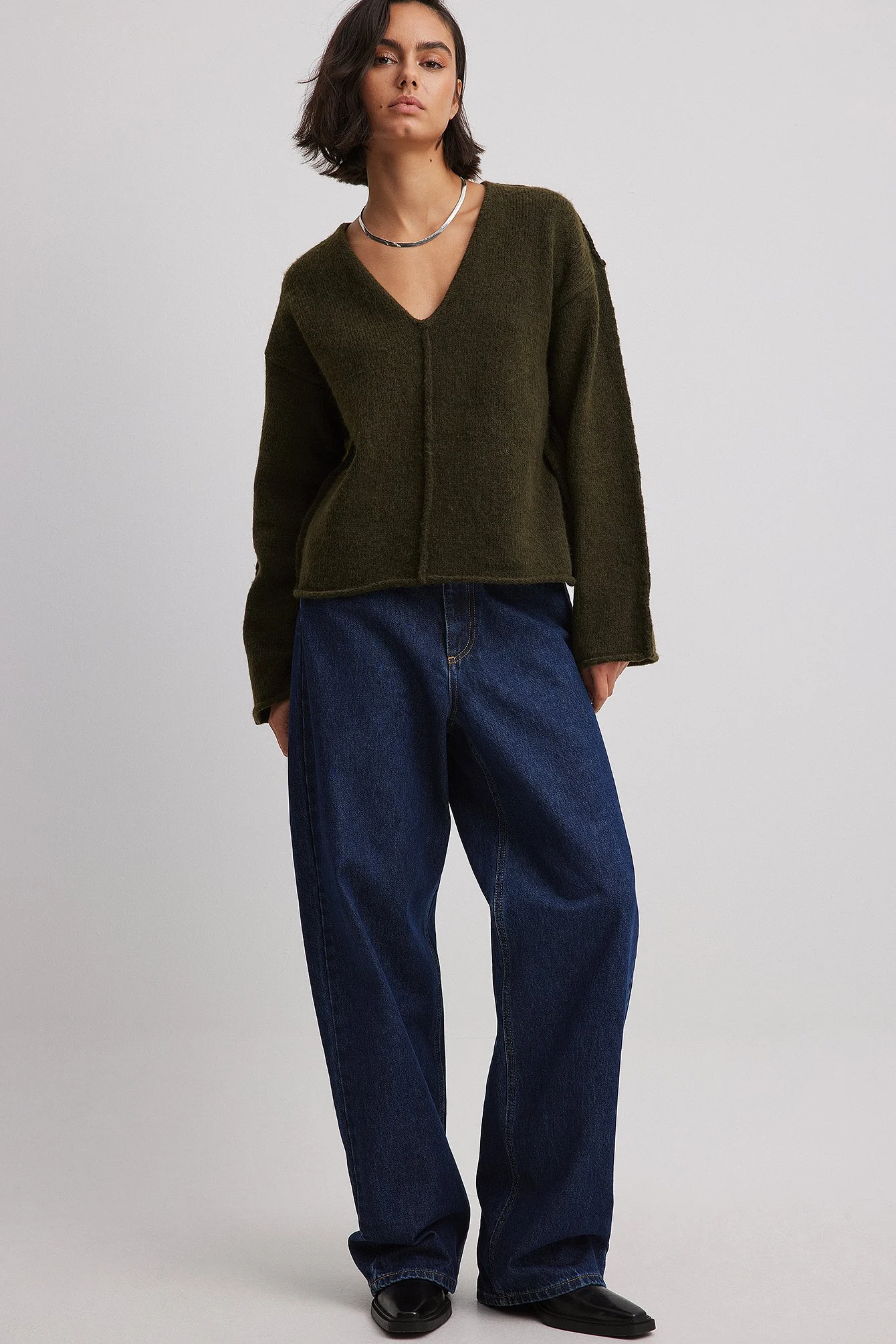 Strickpullover mit V-Ausschnitt