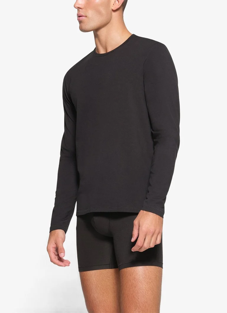 Tricou Skims din bumbac cu mânecă lungă și guler rotund