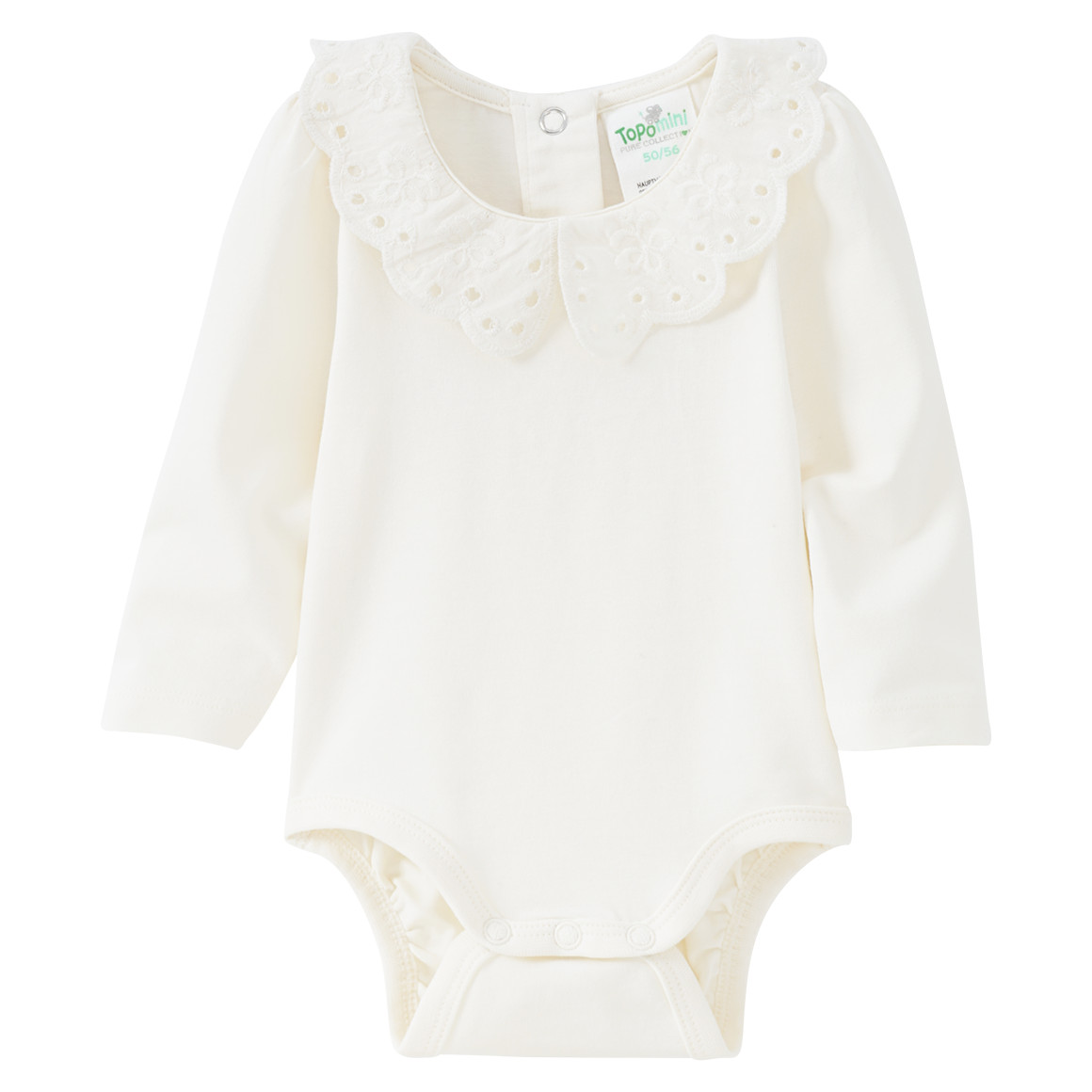 Baby Langarmbody mit Spitzenkragen