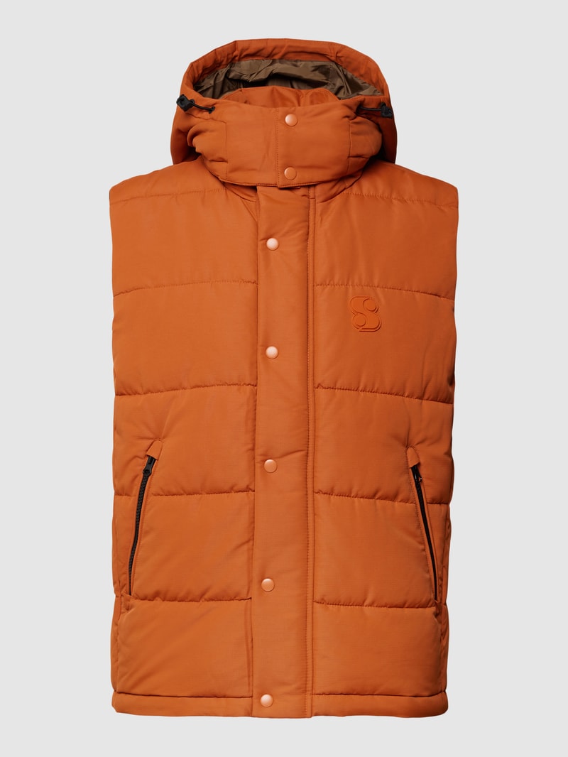 Weste mit Label-Patch in dunkel orange