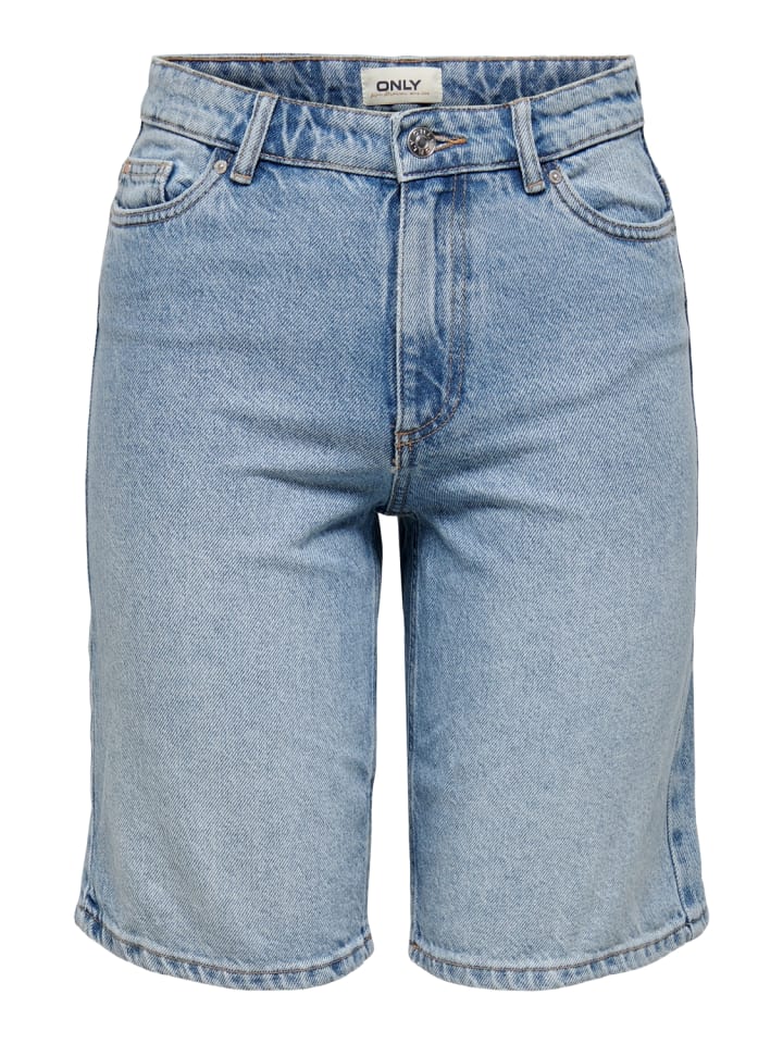 ONLY Jeans-Bermuda mit geradem Schnitt und fünf Taschen in Hellblau günstig kaufen S