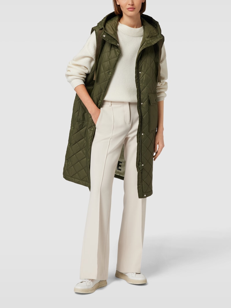 Steppweste mit Kapuze in khaki