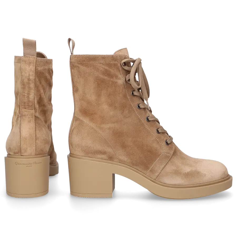 Gianvito Rossi - Stiefeletten FOSTER Veloursleder - beige
