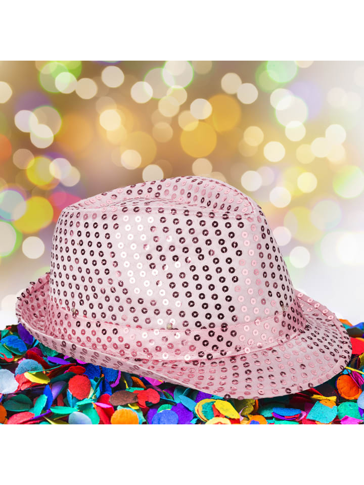 relaxdays 2 x Paillettenhut LED in Rosa günstig kaufen onesize