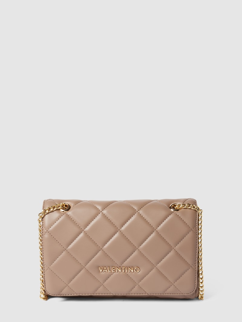 Crossbody Bag mit Label-Applikation Modell 'OCARINA' in taupe
