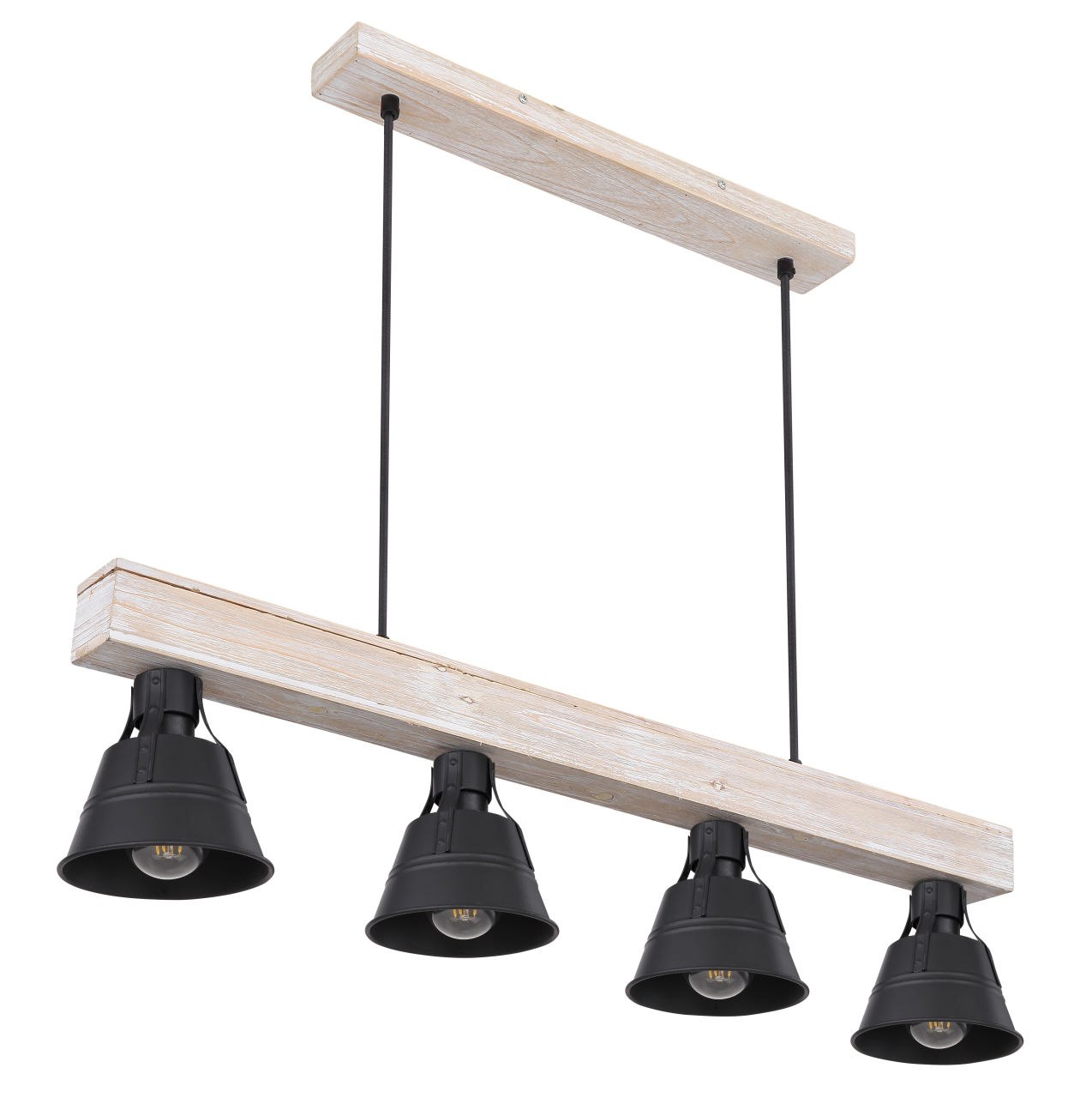Globo Lighting - GÜNTHER - Hängeleuchte Holz naturfarben, 4x E27
