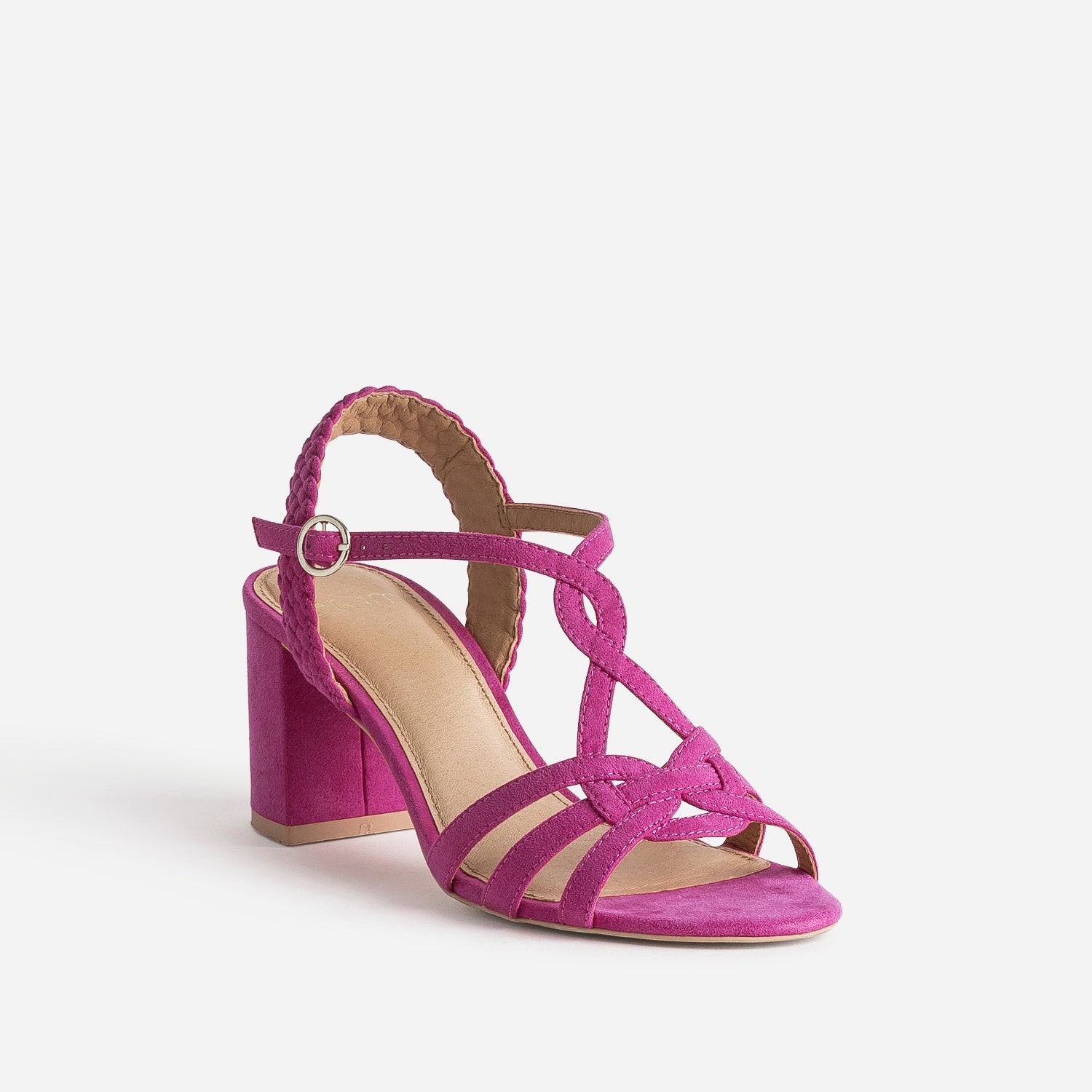 Sandale rose à brides entrelacées