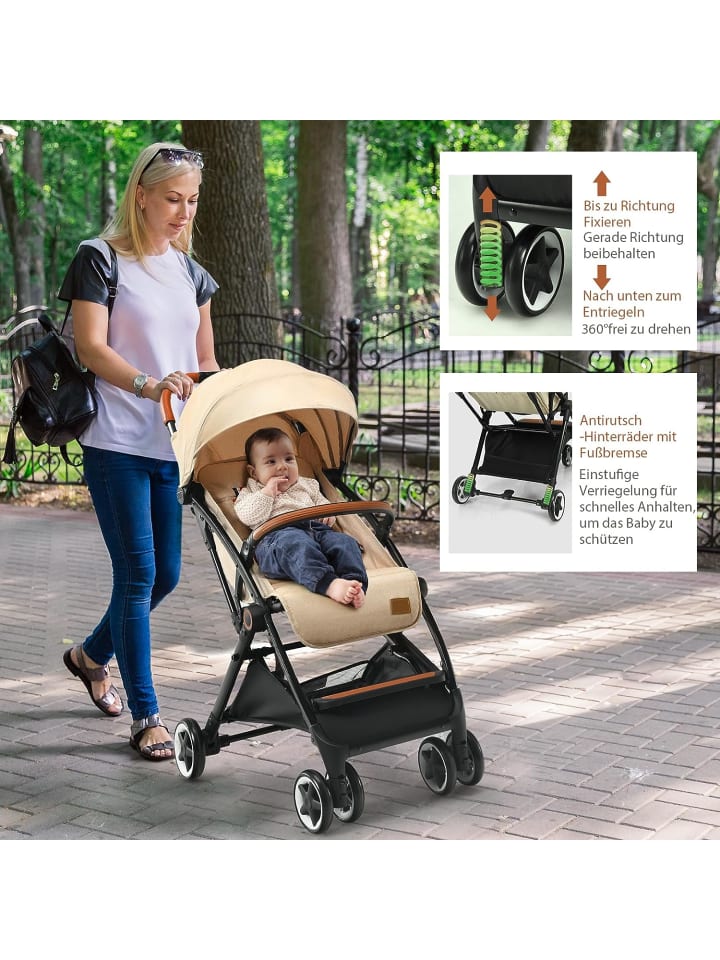 COSTWAY Kinderwagen in Beige günstig kaufen 70x40 cm