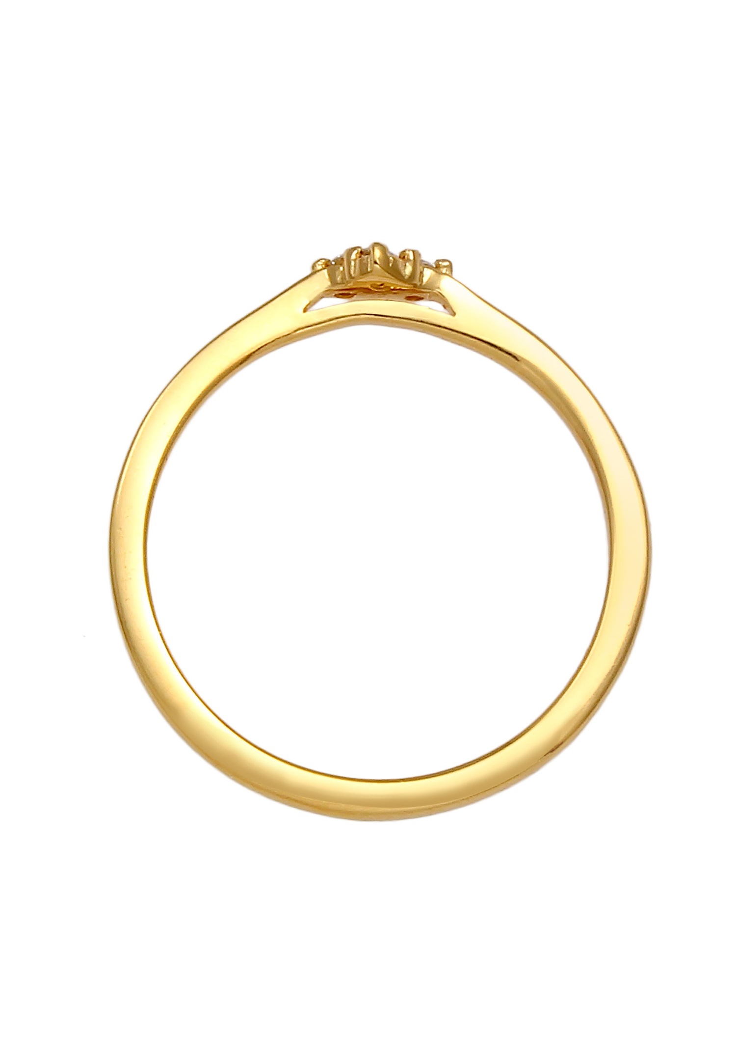 Elli DIAMONDS Klasyczny kobiecy pierścionek zaręczynowy z diamentem (0,08 ct.) w srebrze próby 925/1000, pozłacany