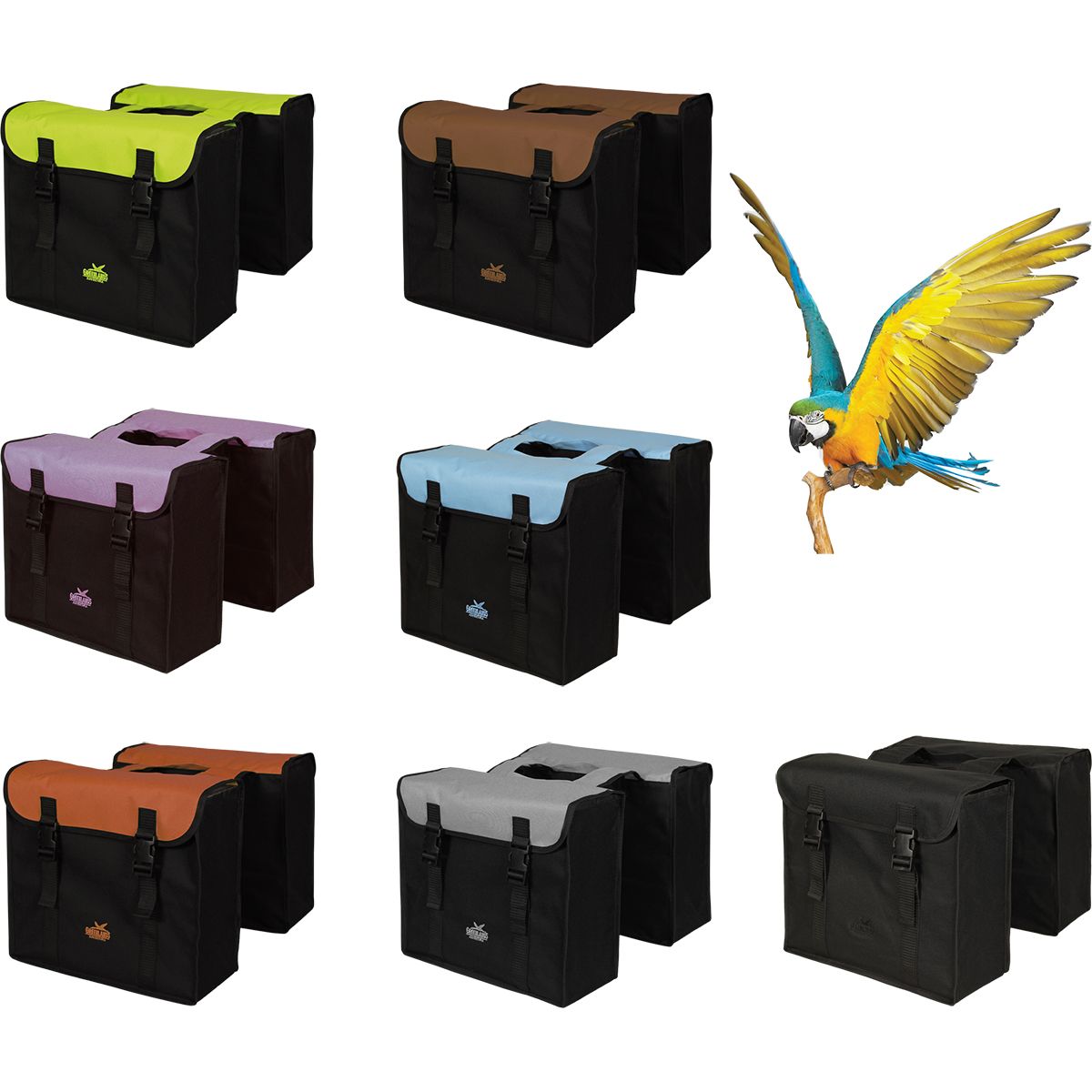 Greenlands Colourfull korallenrot doppelte Gepäckträgertasche