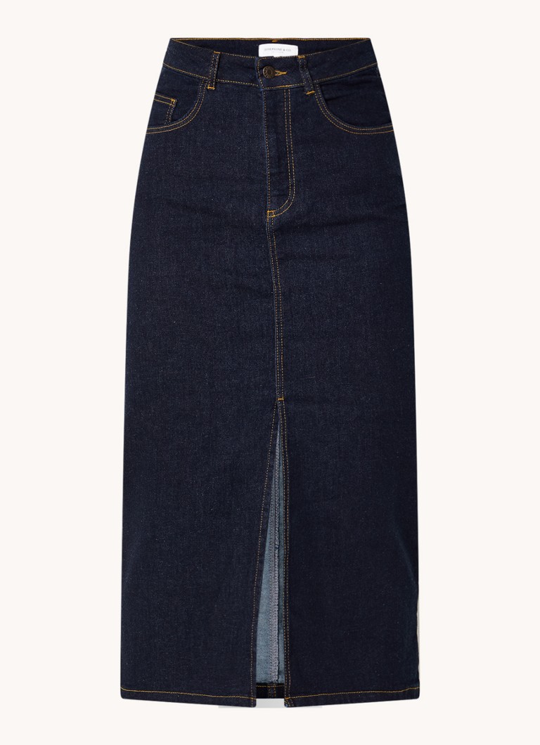 Saia midi jeans Angelique da Josephine & Co com fenda
