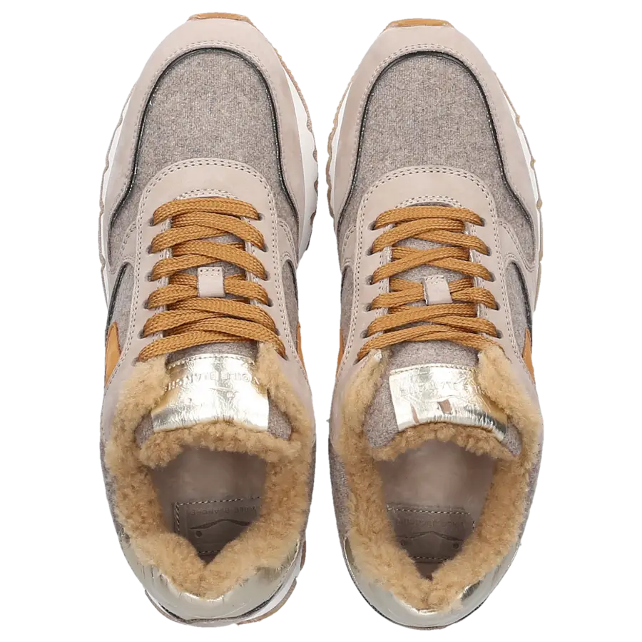 VOILE BLANCHE - Sneaker low JULIA FUR Nubukleder - beige