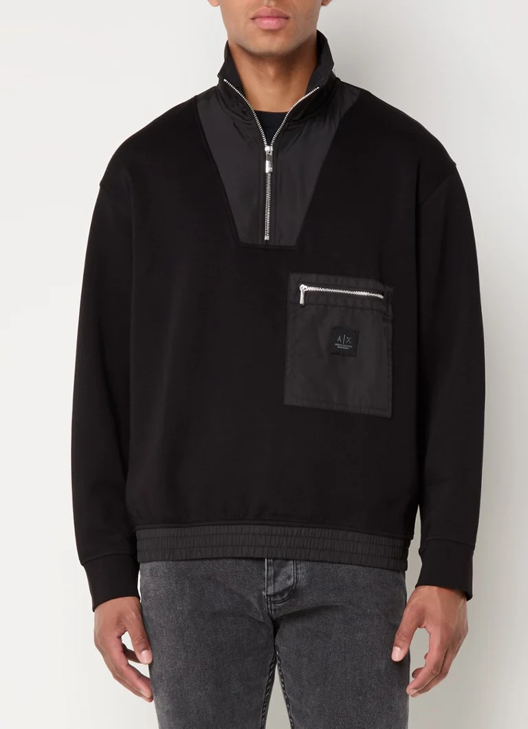 Maglione Armani Exchange con mezza zip e logo