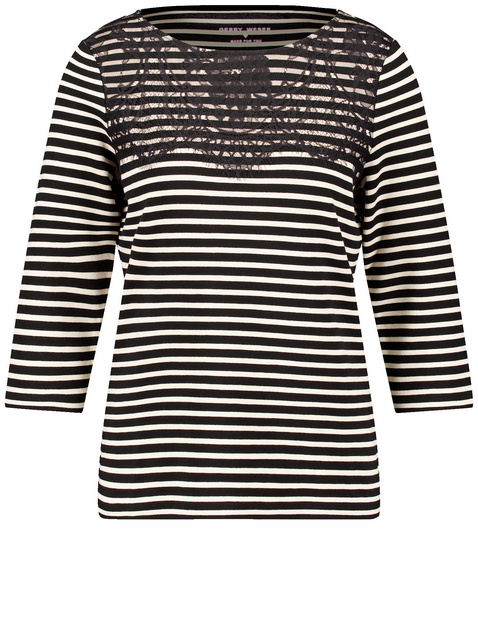 3/4 Arm Shirt mit Spitzenbesatz