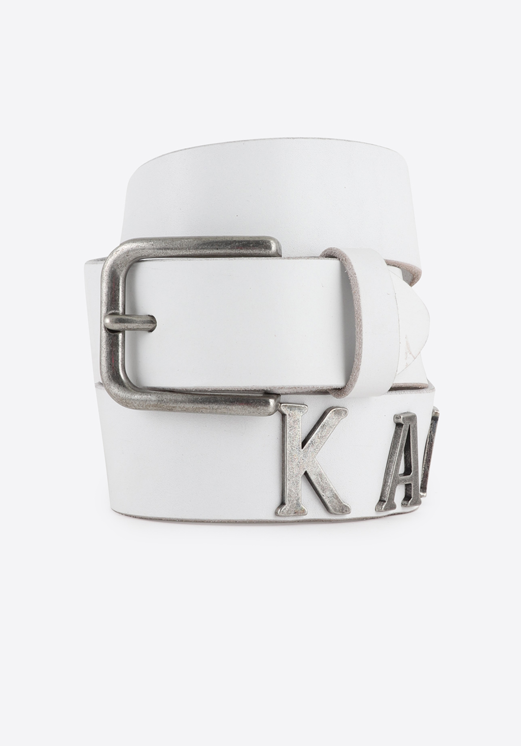 KEZEL  Ceinture en cuir blanc Homme